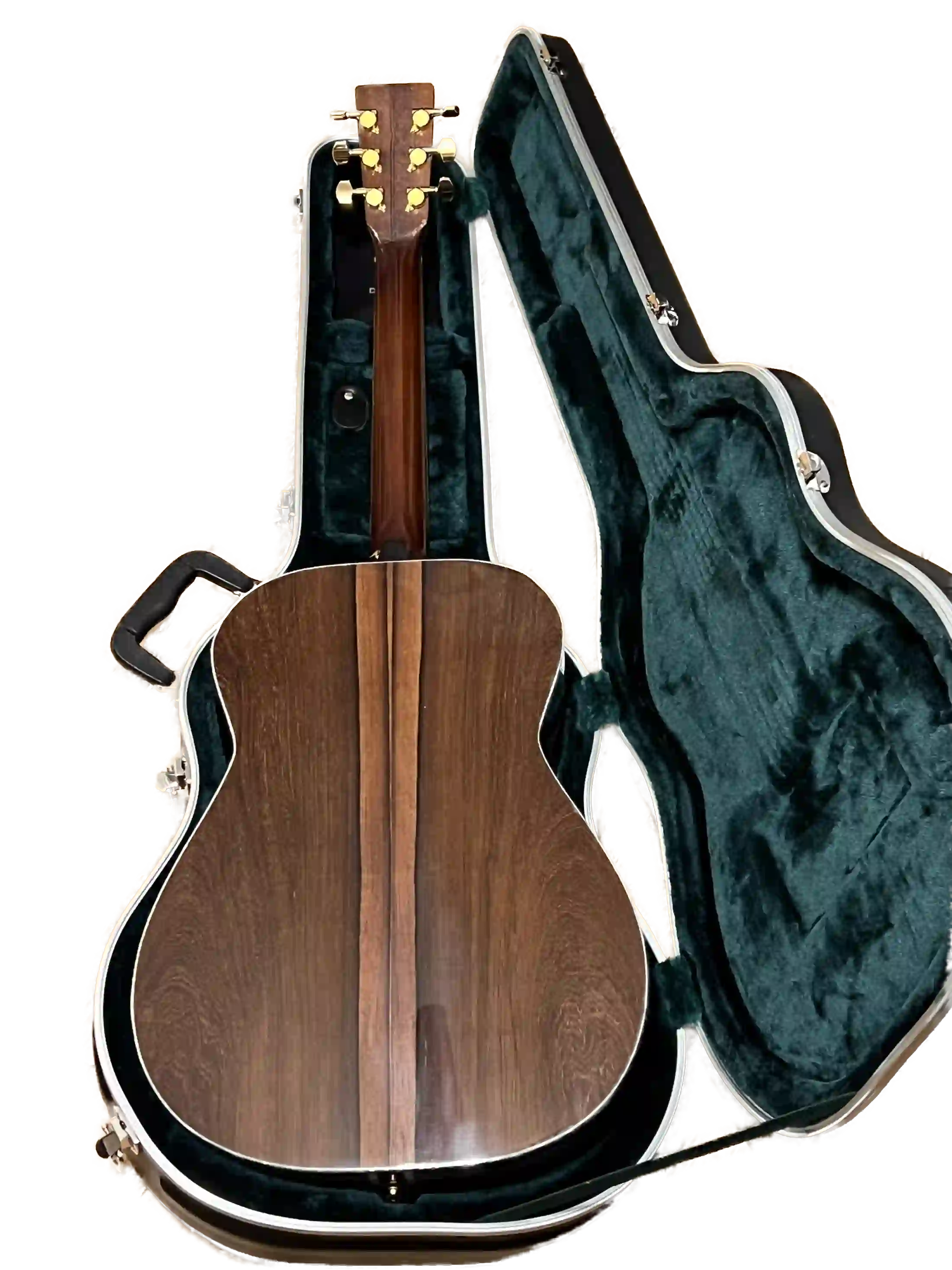 Signature acoustic guitar top in open case