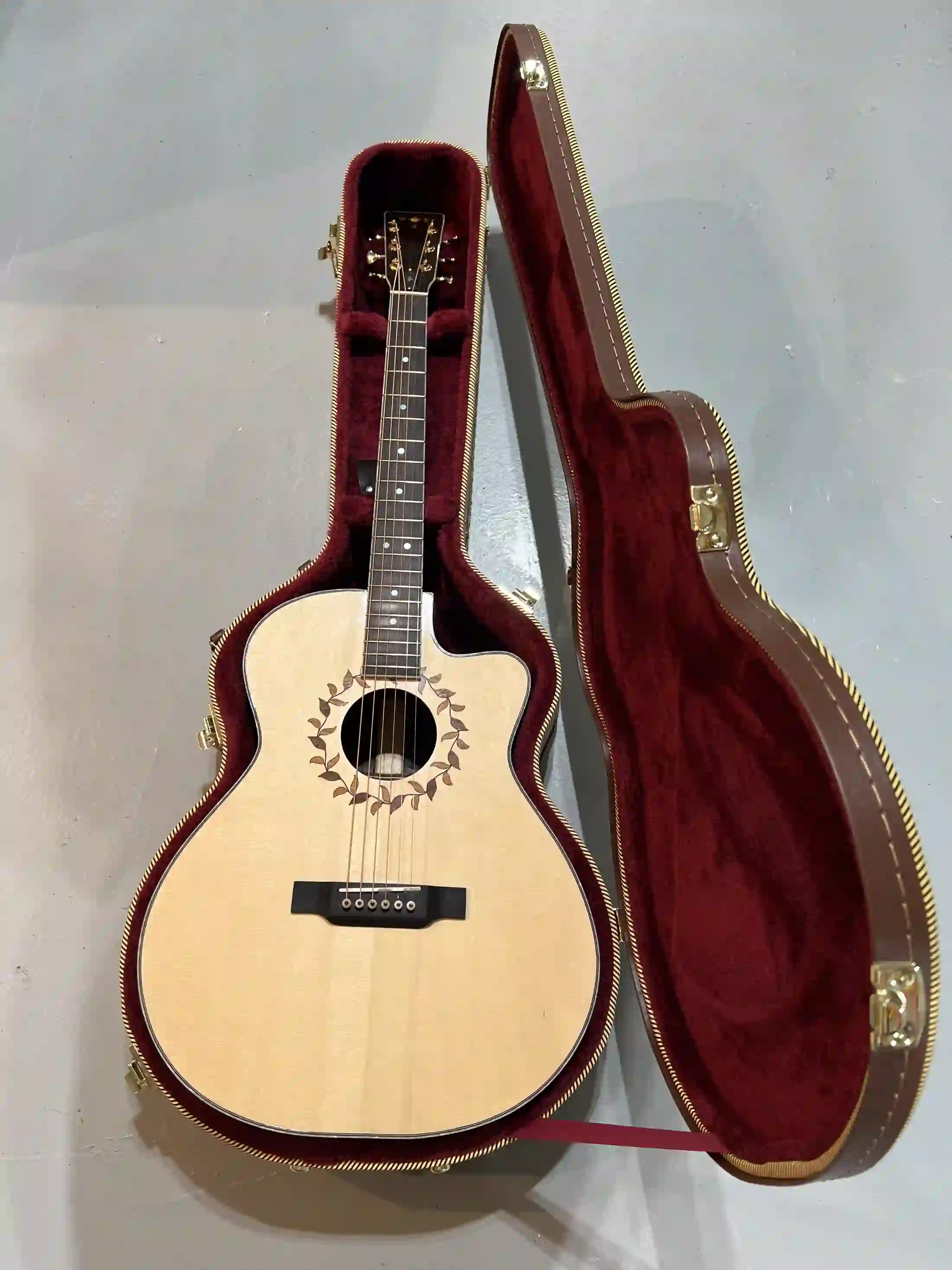 Hand-braced guitar back in progress