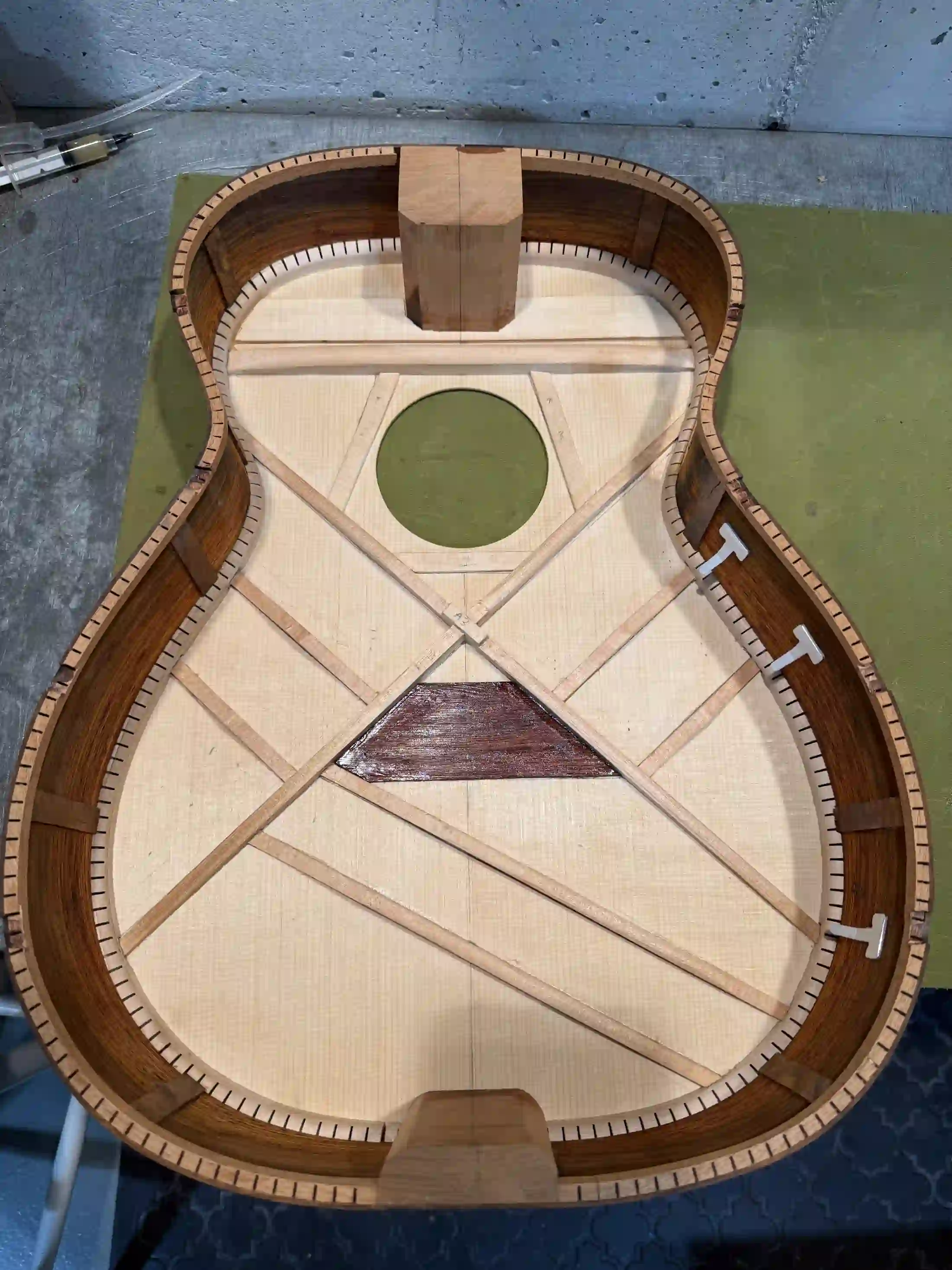 Custom inlay and bracing work in progress