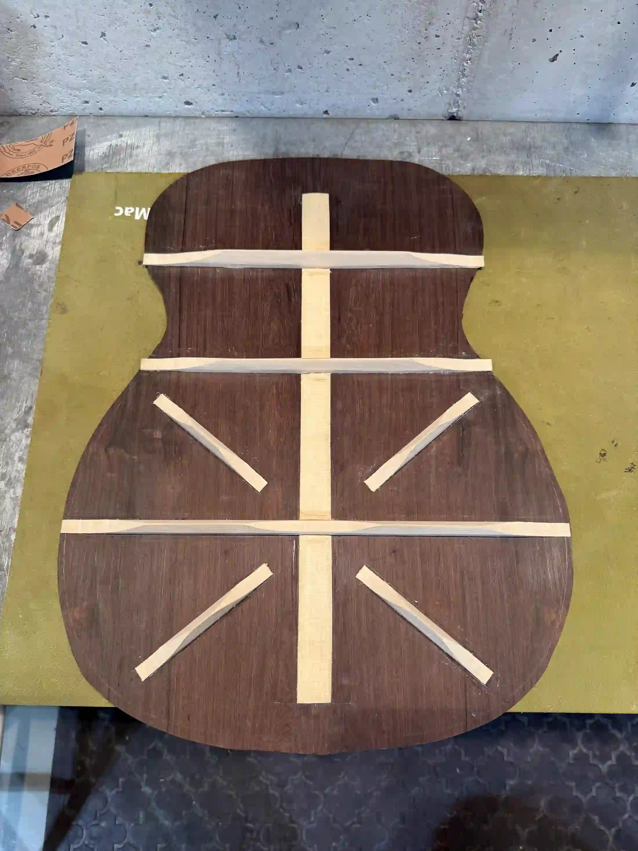 Rosewood acoustic guitar in open case